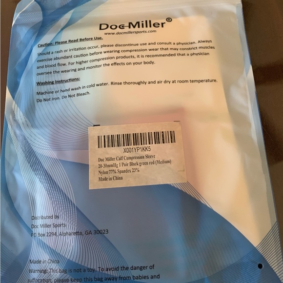 Doc Miller compression sleeve for calves . Color as shown . Maternity, travel M - Picture 4 of 5
